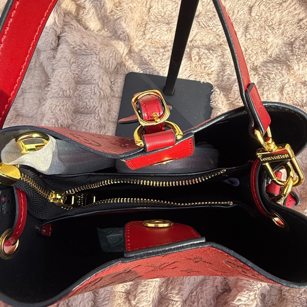 Cherry Red Monogram Shoulder Bag - image 3